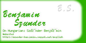 benjamin szunder business card